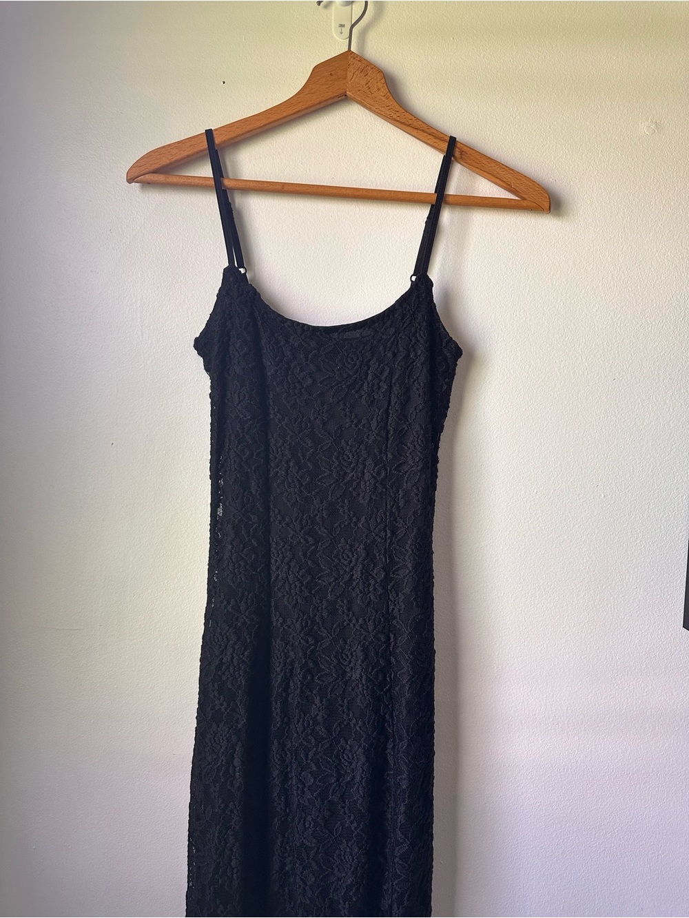 aerie Black Lace Camisole Slip dress